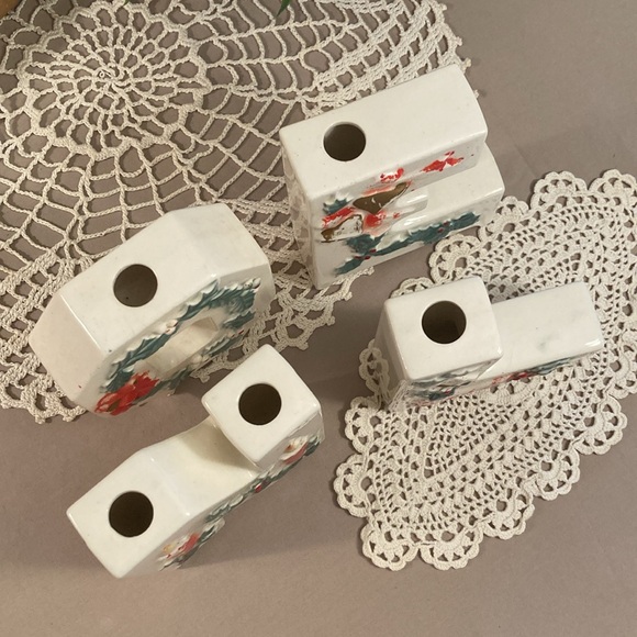 Vintage Noel Christmas Candle Holders Set In Original Box Lipper & Mann - Picture 10 of 16